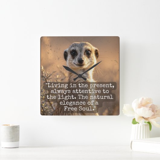 Adventurous Meerkat Living Vierkante Klok (Huis)