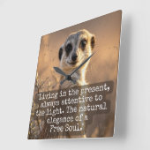 Adventurous Meerkat Living Vierkante Klok (Hoek)