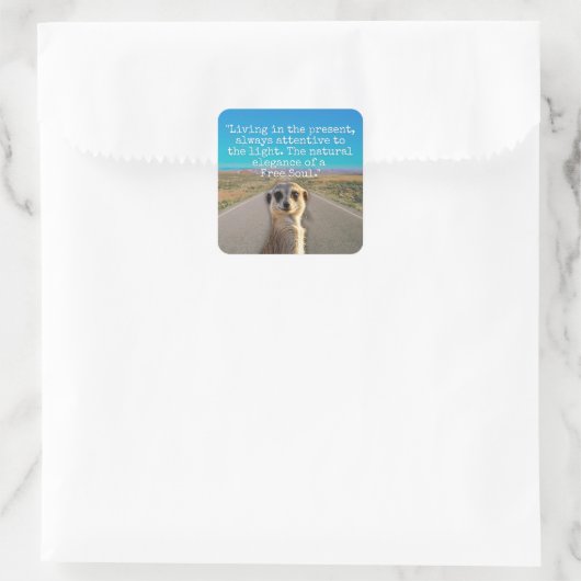 Adventurous Meerkat Living Vierkante Sticker (Tas)