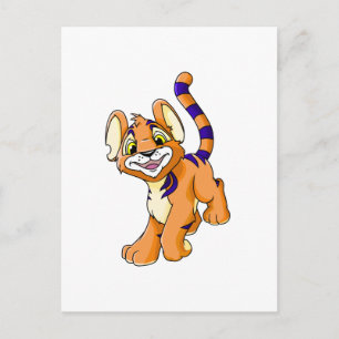 Adventurous oranje Kougra Briefkaart