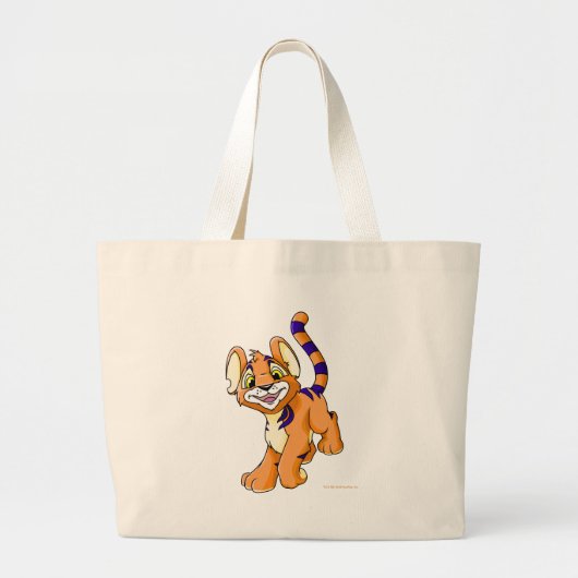 Adventurous oranje Kougra Grote Tote Bag (Voorkant)