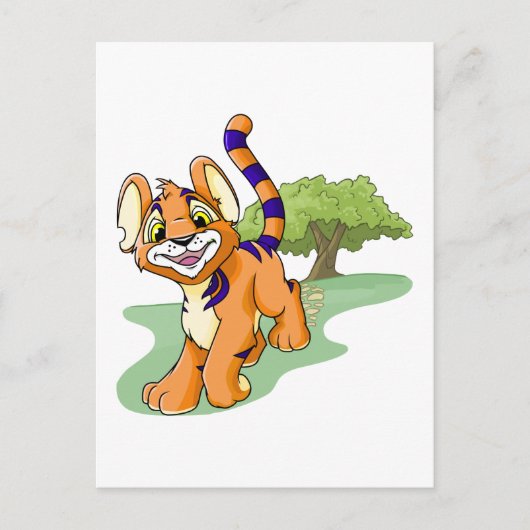 Adventurous oranje Kougra op Mystery Island Briefkaart (Voorkant)