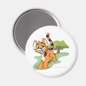 Adventurous oranje Kougra op Mystery Island Magneet (Voorkant / Achterkant)