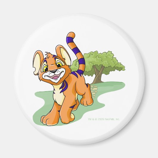 Adventurous oranje Kougra op Mystery Island Magneet (Voorkant)