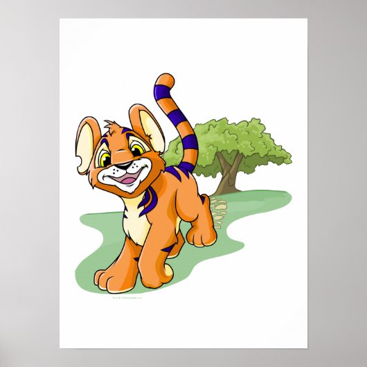 Adventurous oranje Kougra op Mystery Island Poster (Voorkant)
