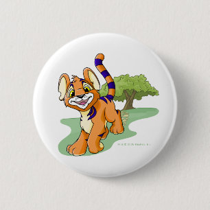 Adventurous oranje Kougra op Mystery Island Ronde Button 5,7 Cm