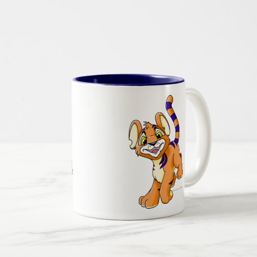 Adventurous oranje Kougra Tweekleurige Koffiemok (Voorkant rechts)