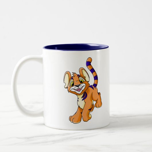 Adventurous oranje Kougra Tweekleurige Koffiemok (Links)