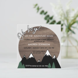 ADVENTUUR, BABY SHOWER, BABY BOY, OH BOY Invitatio Kaart