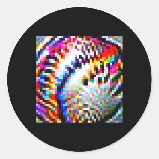 Adversariële antigezichtsherkenning Camouflage Inv Ronde Sticker (Voorkant)