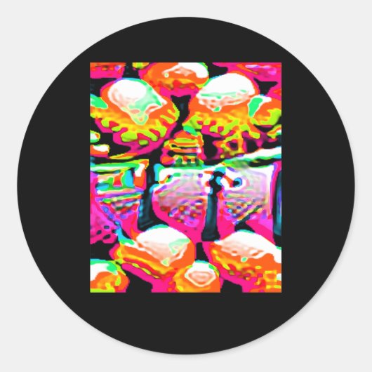 Adversariële antigezichtsherkenning Camouflage Inv Ronde Sticker (Voorkant)