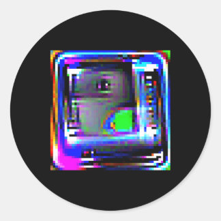 Adversariële antigezichtsherkenning Camouflage Inv Ronde Sticker