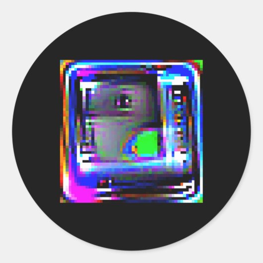 Adversariële antigezichtsherkenning Camouflage Inv Ronde Sticker (Voorkant)