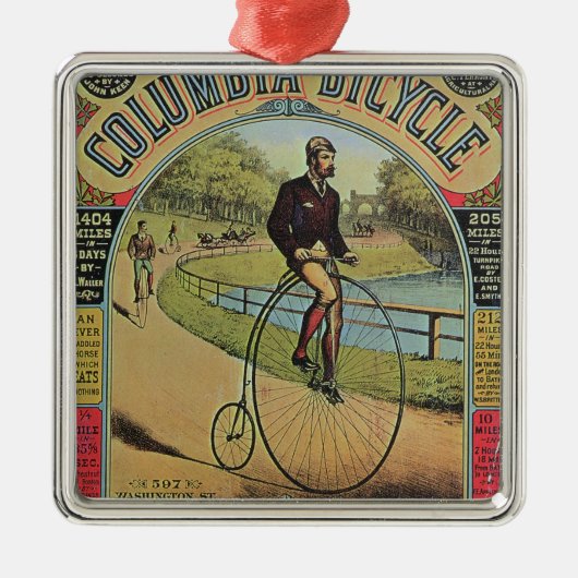 Advert voor de Cyclus van Columbia Metalen Ornament (Voorkant)