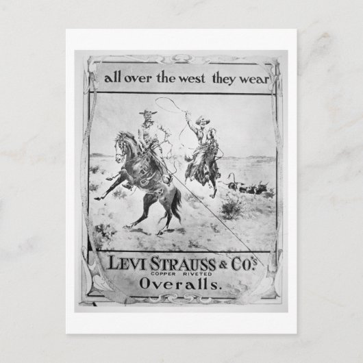 Advert voor Levi Strauss & Co., c.1900 (litho) Briefkaart (Voorkant)