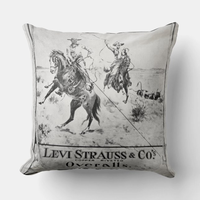 Advert voor Levi Strauss & Co., c.1900 (litho) Kussen (Voorkant)