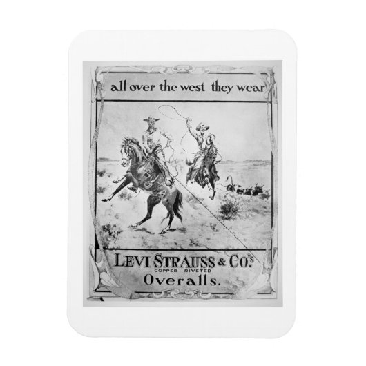 Advert voor Levi Strauss & Co., c.1900 (litho) Magneet (Verticaal)