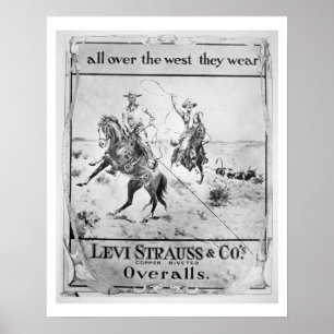 Advert voor Levi Strauss & Co., c.1900 (litho) Poster
