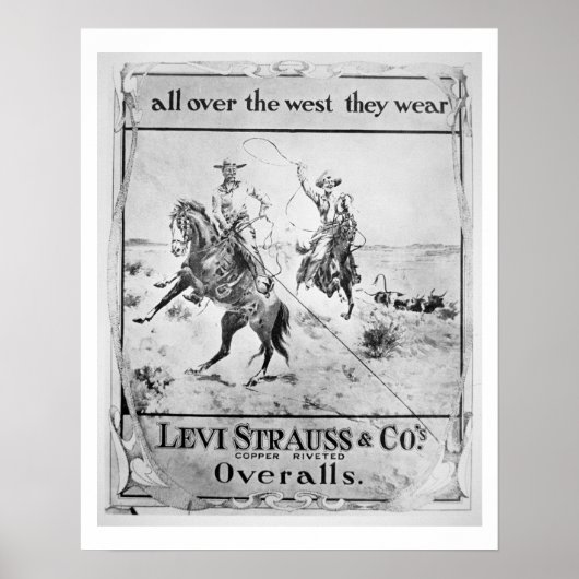 Advert voor Levi Strauss & Co., c.1900 (litho) Poster (Voorkant)