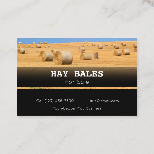 Adverteer Hay Bales voor het Visitekaartje van het (Achterkant)