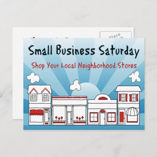 Adverteer Verkoop! Kleine zakelijke zaterdag Briefkaart (Voorkant / Achterkant)