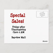 Adverteer Verkoop! Kleine zakelijke zaterdag Briefkaart (Achterkant)