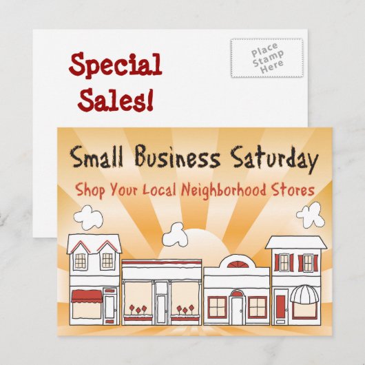 Adverteer Verkoop! Kleine zakelijke zaterdag Briefkaart (Voorkant / Achterkant)