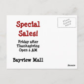 Adverteer Verkoop! Kleine zakelijke zaterdag Briefkaart (Achterkant)