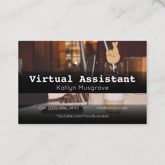 Adverteer Virtuele Assistenten Gig Visitekaartje (Achterkant)