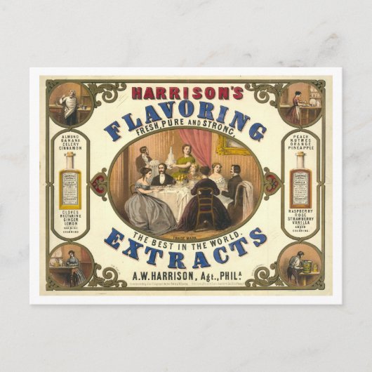 Advertentie Harrison's Smaakextract Briefkaart (Voorkant)
