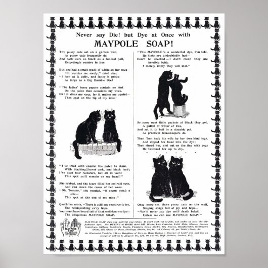 Advertentie Maypole Soap, Louis Wain Poster (Voorkant)