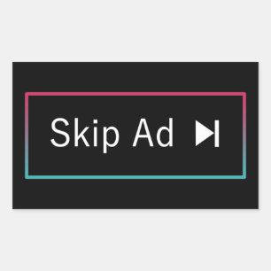 Advertentie overslaan rechthoekige sticker