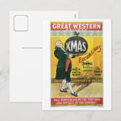 Advertentie van de de treinreis van Kerstmis van Feestdagenkaart (Voorkant / Achterkant)