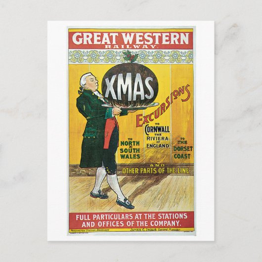 Advertentie van de de treinreis van Kerstmis van Feestdagenkaart (Voorkant)