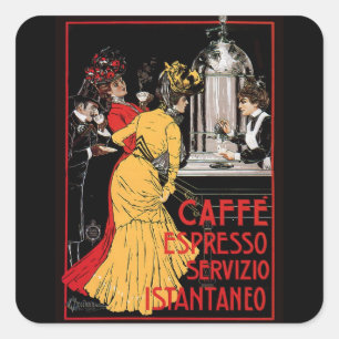 advertentie van de Italiaanse Coffee espresso Vierkante Sticker