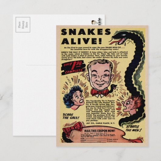  advertentie voor bestellingen van komische post briefkaart (Voorkant / Achterkant)