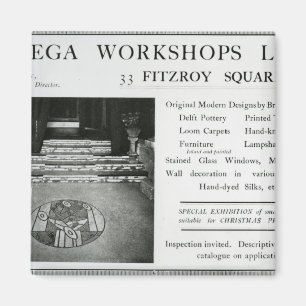 Advertentie voor de Omega Workshops Ltd Magneet