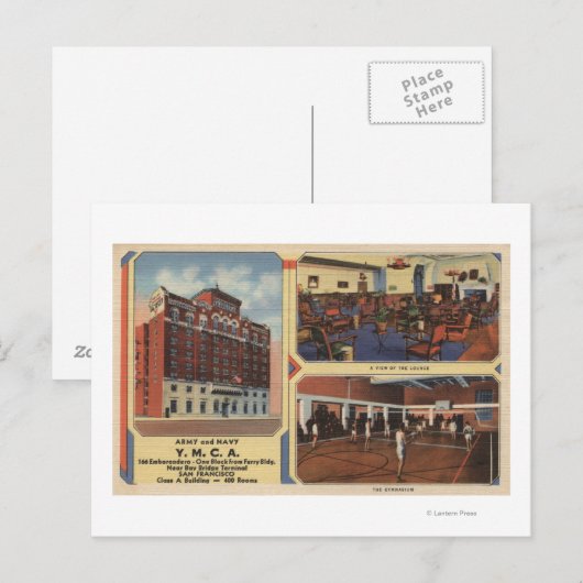 Advertentie voor het leger/marine Y.M.C.A. gebouw Briefkaart (Voorkant / Achterkant)