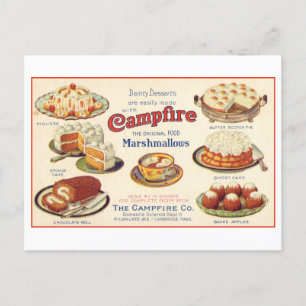 advertentie voor kampvuur marshmallows briefkaart