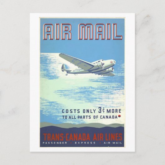 Advertentie voor luchtpost briefkaart (Voorkant)