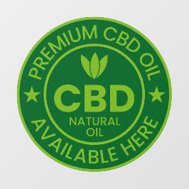 Advertentie voor Premium CBD-olie beschikbaar hier Raamsticker