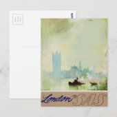 Advertentie voor vliegreizen van de Vintage Londen Briefkaart (Voorkant / Achterkant)