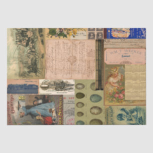 advertentiecollage ShabbyChic-decoupage Tissuepapier