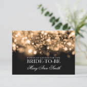 Advertentiekaart Vrijgezellenfeest Gold Sparking L Advieskaart (Staand voorkant)