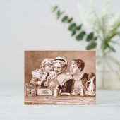  advertentielabel voor koffie en thee briefkaart (Staand voorkant)