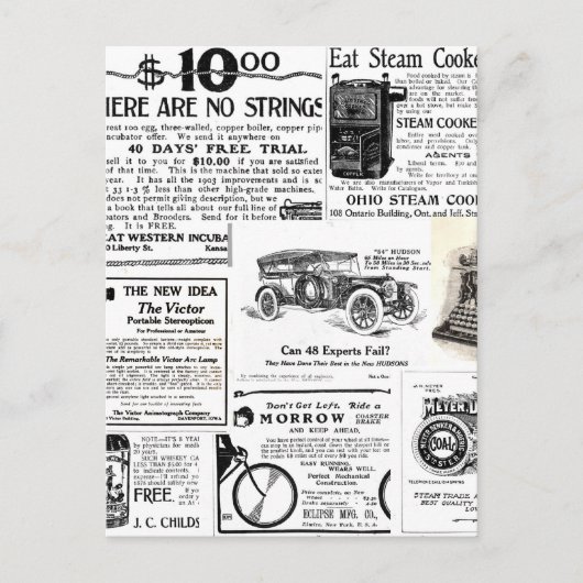  advertenties briefkaart (Voorkant)