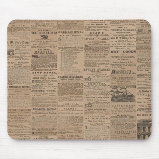 Advertenties uit het verleden, NY 1856 Muismat (Voorkant)