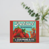  Adverteren aardbeien Onafhankelijkheid LA Feestdagenkaart (Staand voorkant)