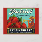  Adverteren aardbeien Onafhankelijkheid LA Feestdagenkaart (Voorkant)