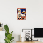  Adverteren advertentie: restaurant- en voedselcat Poster (Thuiskantoor)